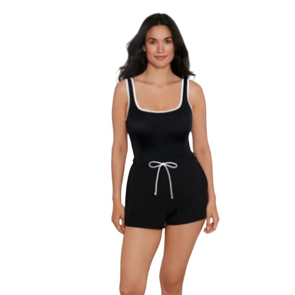 Penbrooke Women's Swimwear Sport Black White Size 16 NWT
